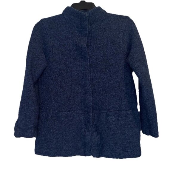 PURE JILL Women’s Blue Wool Blend Snap Front Coat Jacket Sz Petite Small - Picture 1 of 8